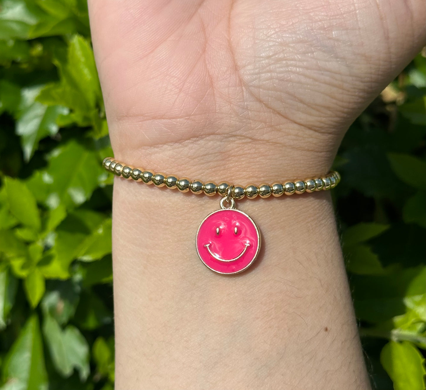 Pink Smiley Face Bracelet