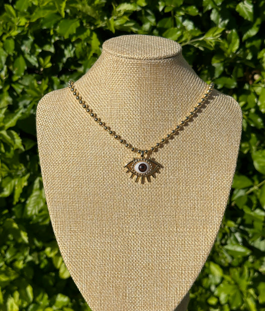 Brown Evil Eye Necklace