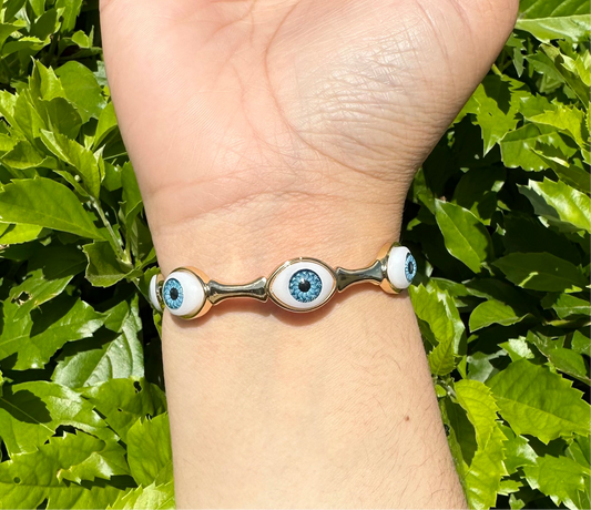 Blue Evil Eye Cuff